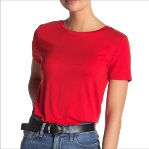 Elodie Red Short Sleeve Bodysuit Shirt Top Blouse NWT S